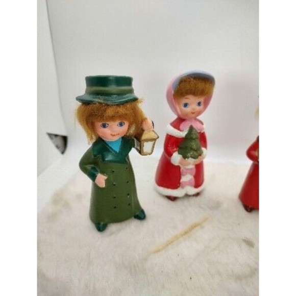 Napcoware collectable Carolers w/ Hair Figurines 7974 Japan Set Of 4 - Picture 6 of 15